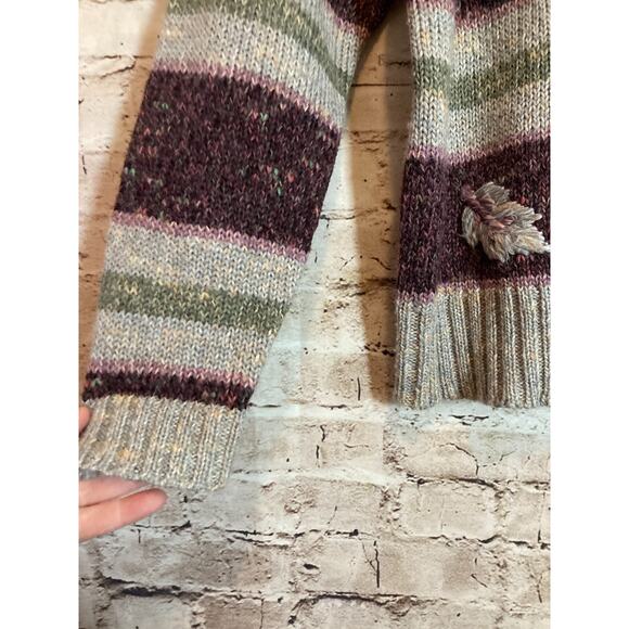 Vintage Baxter Wells Sweater Womens Large Cottage Leaf Printed Bobble Embroidery - Picture 13 of 13